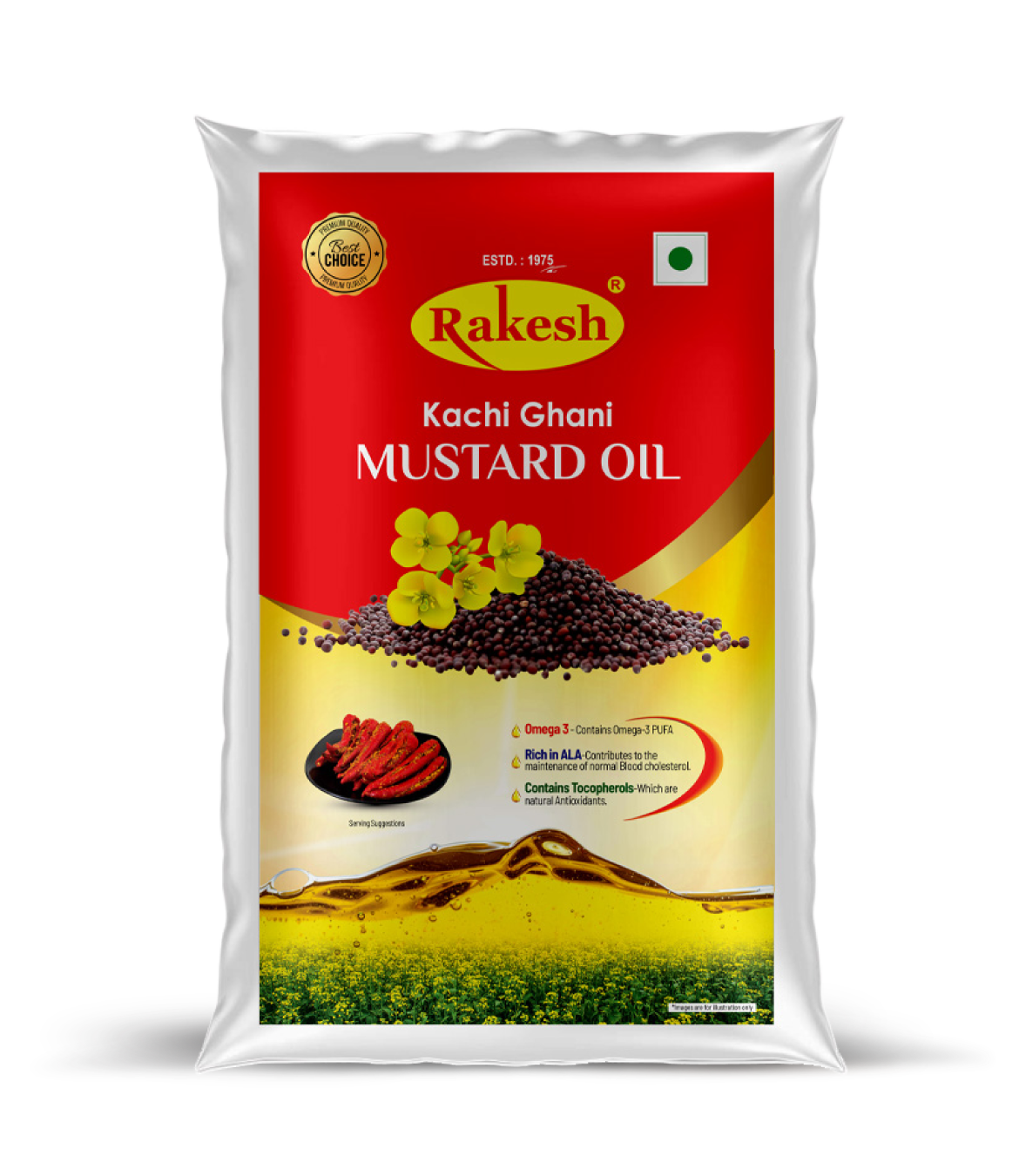 Mustard oil pouch 1 Ltr